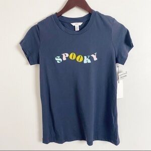 1901 x Nordstrom Blue Spooky Graphic Logo Short Sleeve T-Shirt Size XS NEW